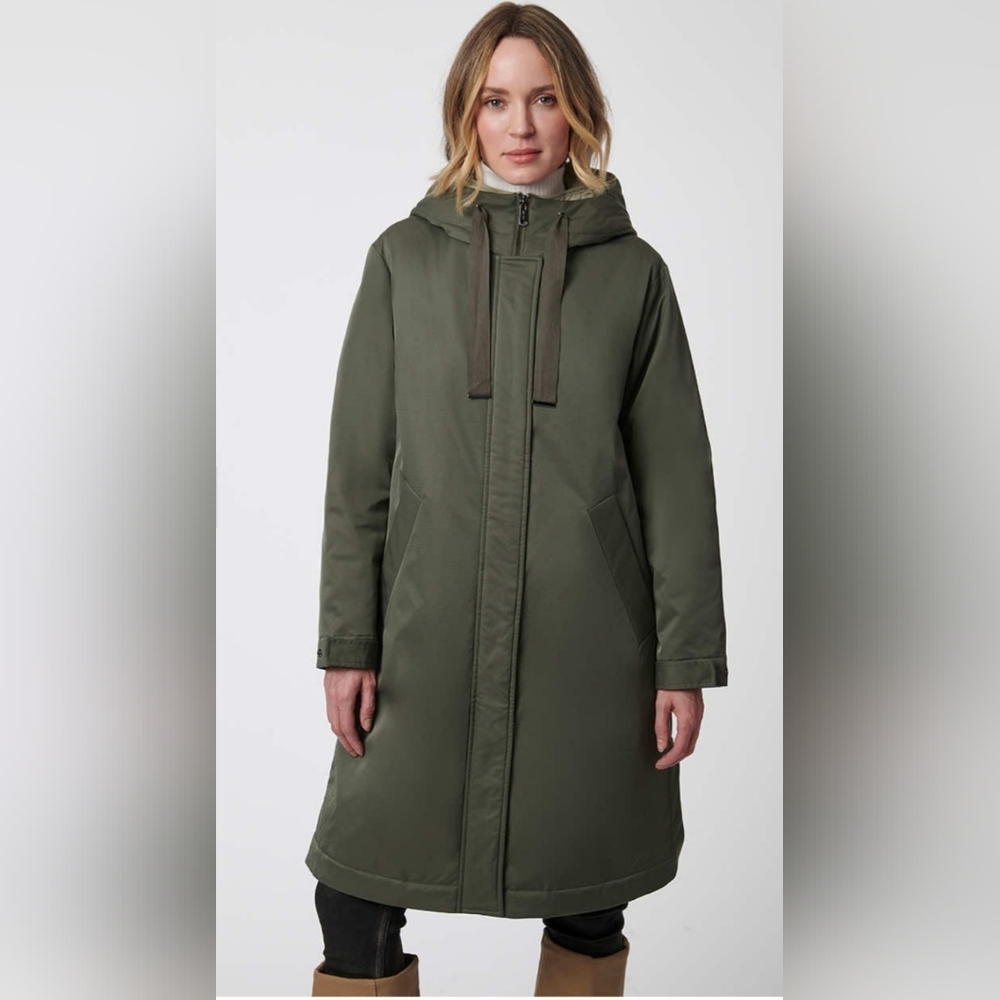 NEW! Bernardo Green Modern Utility Raincoat With Removable Bib Size XL - Picture 2 of 16